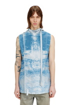 Diesel Sleeveless vest in coloured satin denim - Vests Mens in Blue