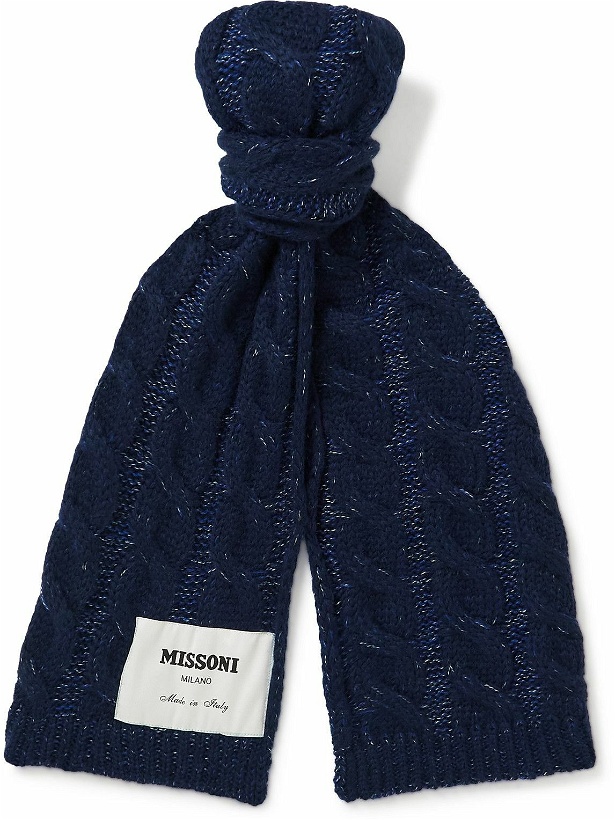 Photo: Missoni - Logo-Appliquéd Cable-Knit Wool-Blend Scarf