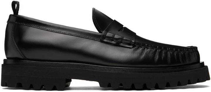 Photo: Officine Creative Black Leather Penny Loafers
