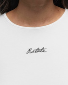 Rotate Birger Christensen Logo Cropped T Shirt White - Womens - Shortsleeves