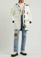 Canada Goose Women's Medium White Expedition Hooded Arctic-Tech Parka Coat Water-Resistant