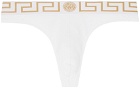 Versace Underwear White Greca Border Thong