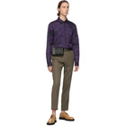 Dries Van Noten Purple and Black Constable Shirt