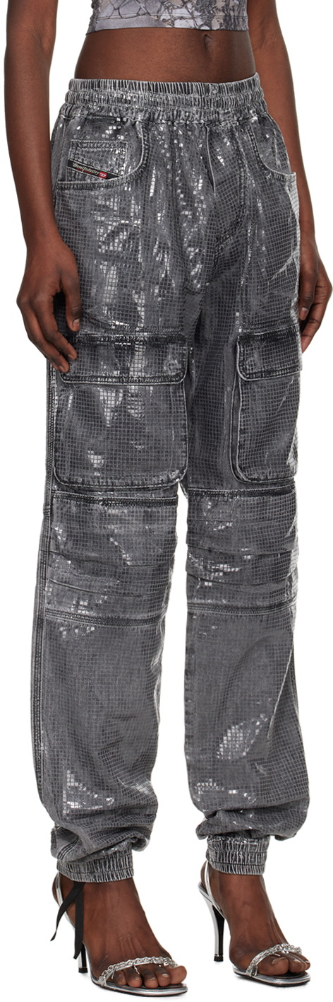 Diesel Gray D-Mirt 0pgac Denim Cargo Pants