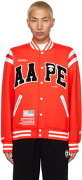 AAPE by A Bathing Ape Red Patch Bomber Jacket