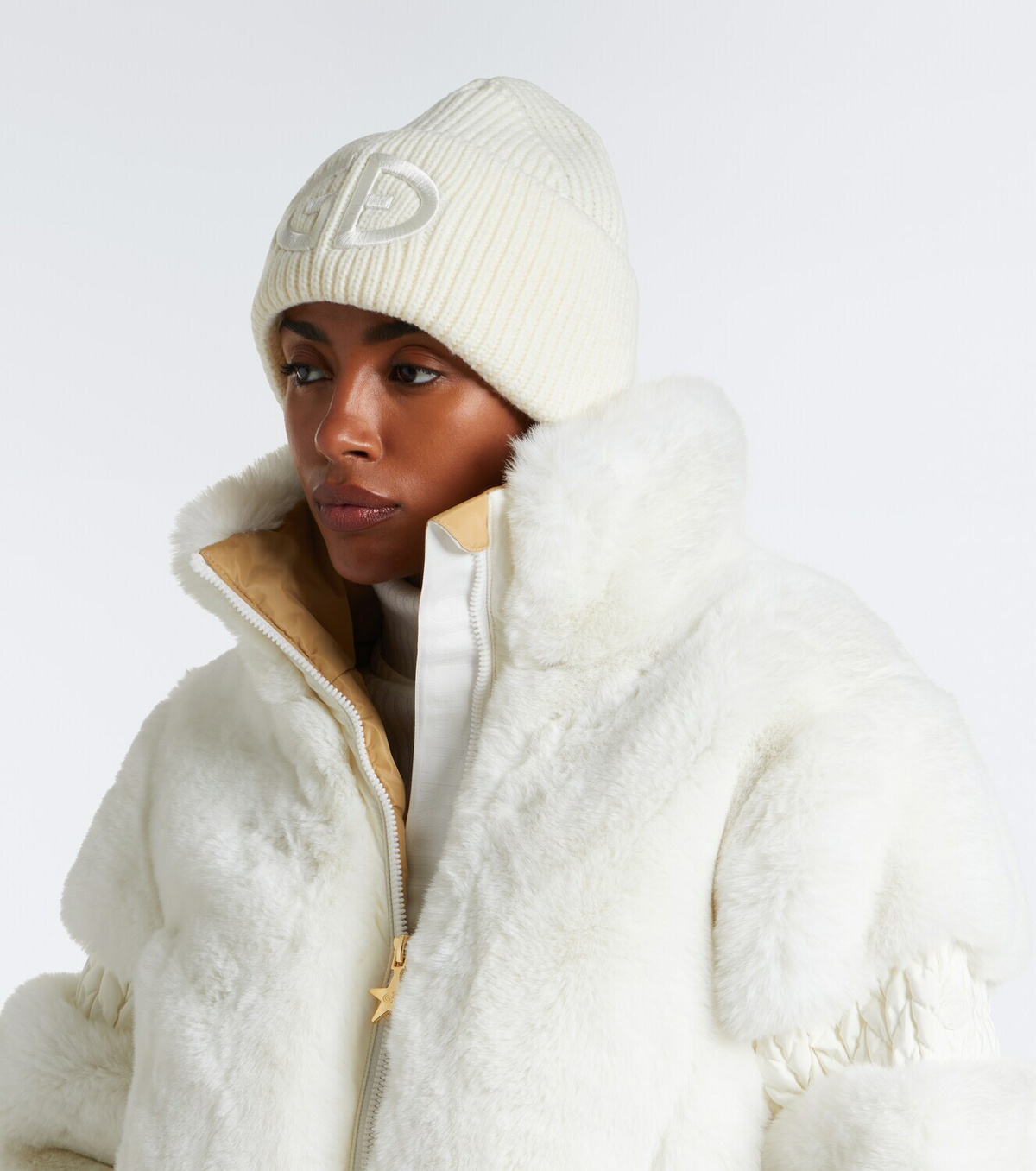 Goldbergh Valerie embroidered ribbed-knit beanie
