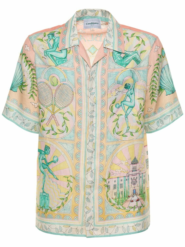 Photo: CASABLANCA Cuban Collar Linen Short Sleeve Shirt