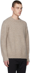 Theory Taupe Stanton Crewneck Sweater