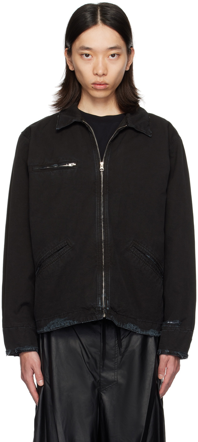 MM6 Maison Margiela Black Spread Collar Jacket MM6 Maison Margiela
