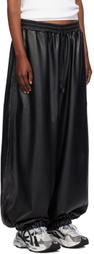 LU'U DAN Black Baggy Bontan Faux-Leather Trousers