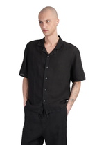 120% Lino Shirt In Black Linen