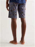 Hanro - Night & Day Printed Cotton Pyjama Shorts - Blue