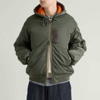 FrizmWORKS Men's Active Ma-1 Hooded Parka Jacket in Olive