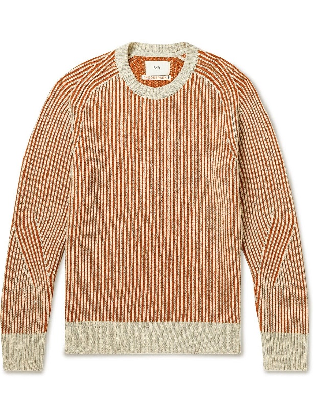 Photo: Folk - Patrice Ribbed Cotton and Wool-Blend Sweater - Brown