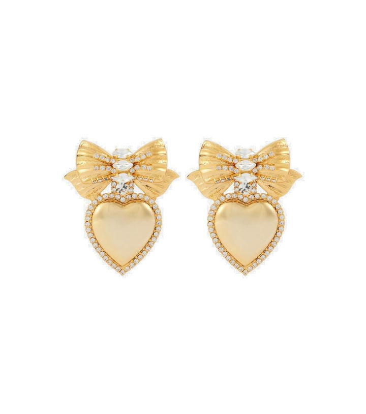 Photo: Alessandra Rich Heart embellished clip-on earrings