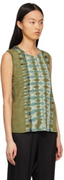 Raquel Allegra Green Fitted Muscle Tank Top