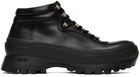 Jil Sander Black Leather Hiking Boots