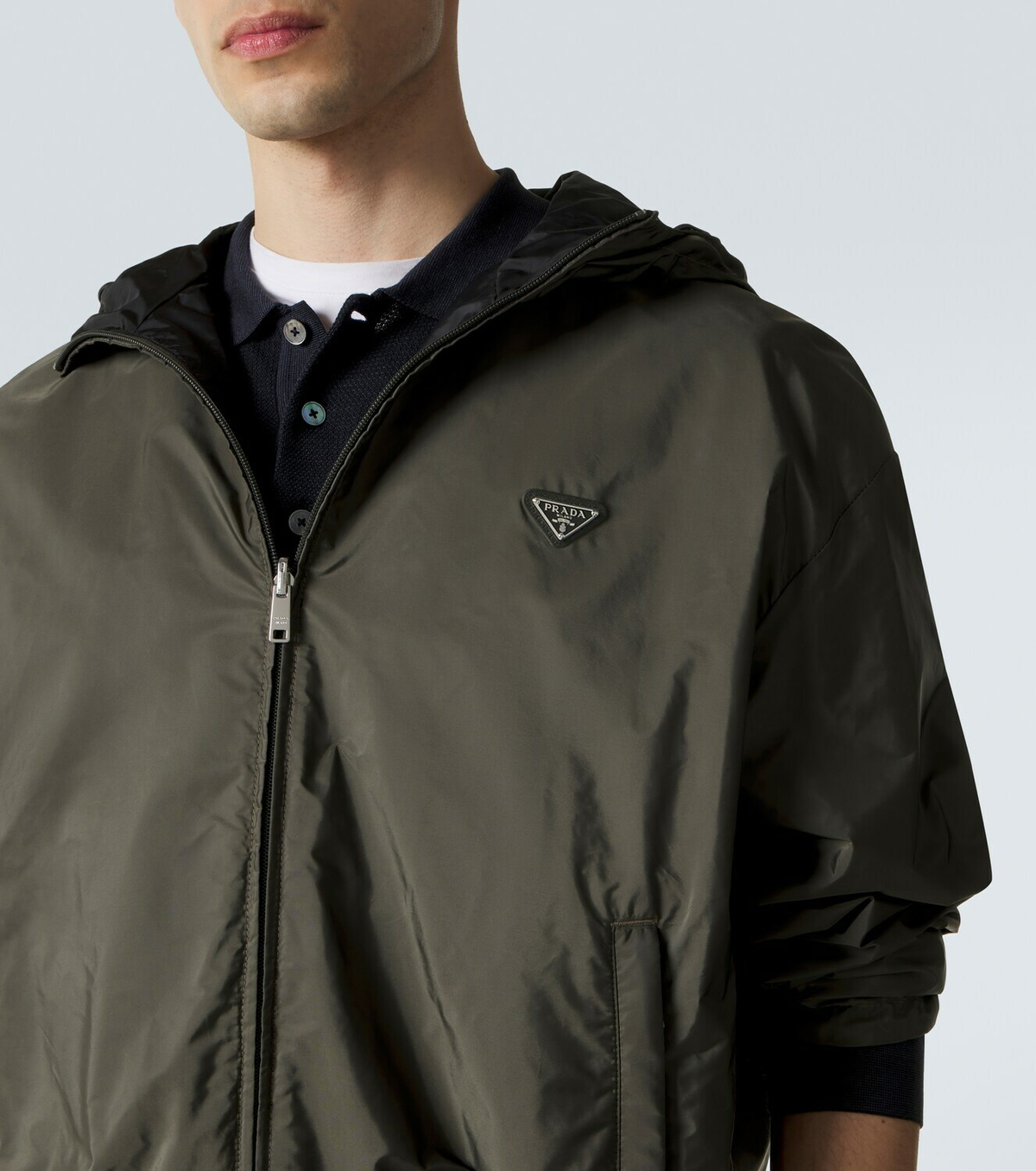 Prada Re-Nylon reversible leather-trimmed jacket Prada