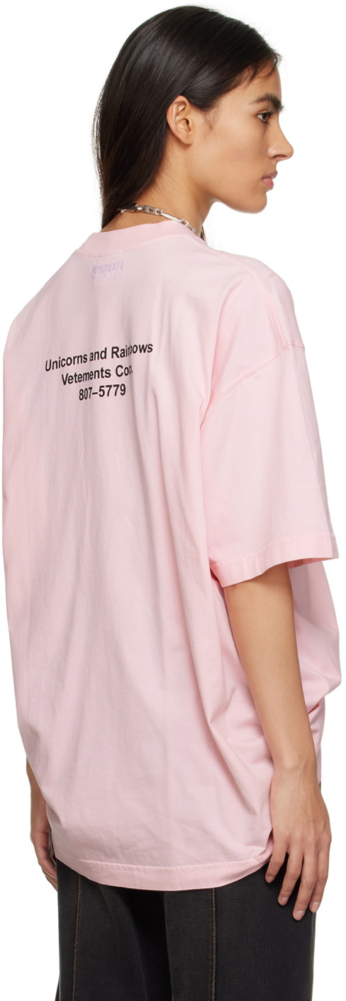 【関税込み】VETEMENTS ピンク Unicorn Tシャツ VETEMENTS Pink Magic Unicorn T-Shirt Vetements