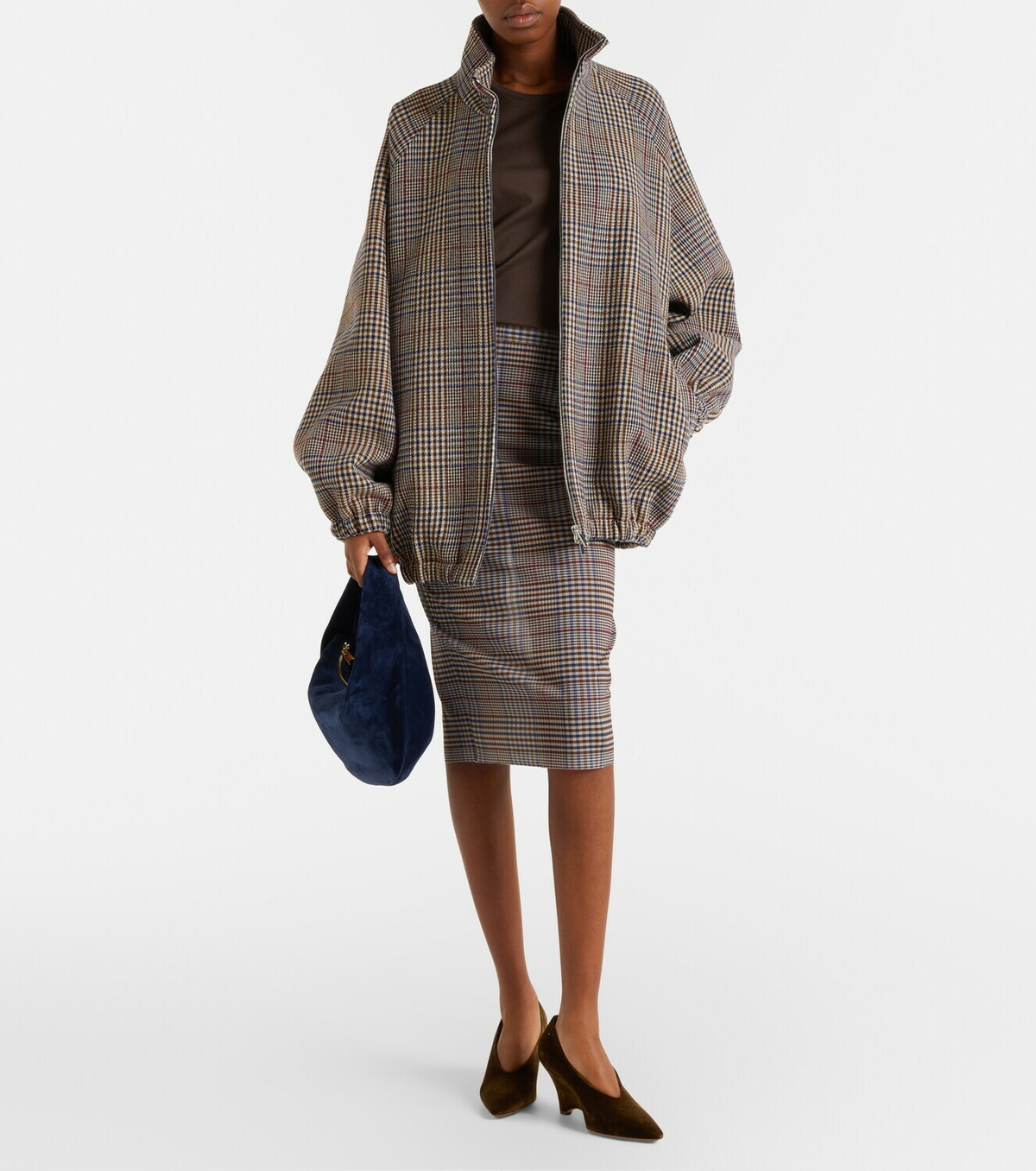 The Frankie Shop Baxter checked wool-blend blouson jacket