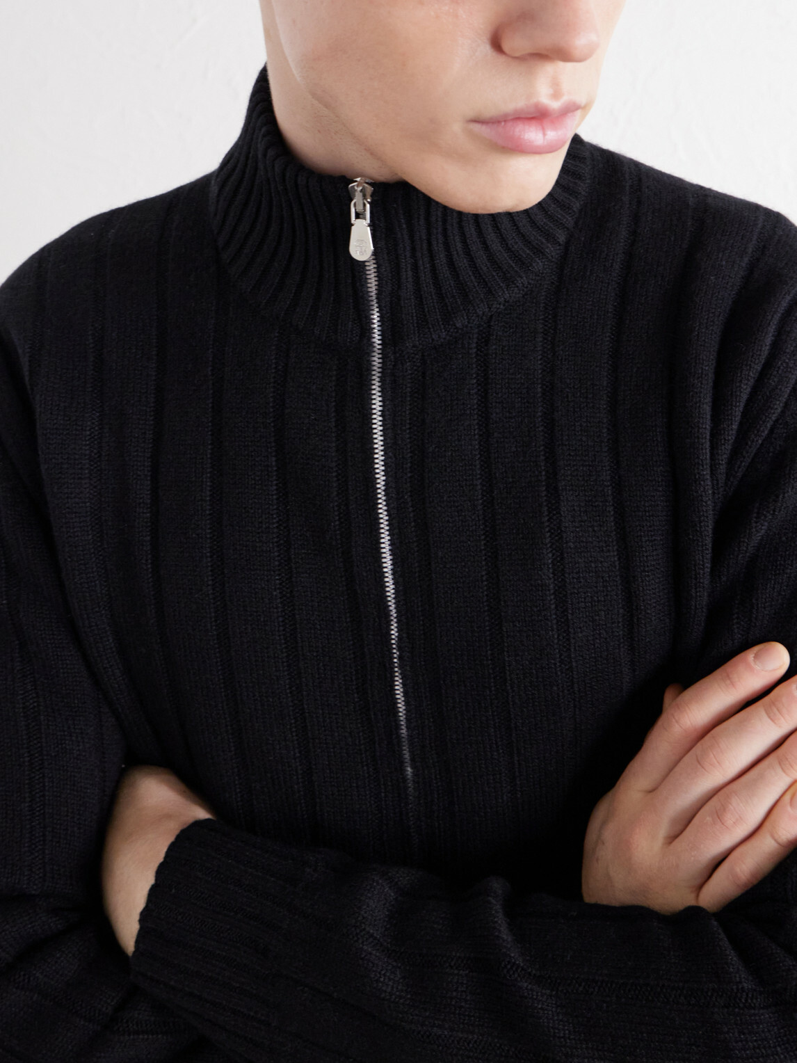 Brunello Cucinelli - Ribbed Cashmere Zip-Up Sweater - Black