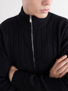 Brunello Cucinelli - Ribbed Cashmere Zip-Up Sweater - Black