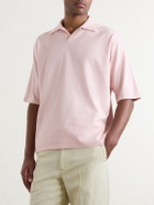 Auralee - Knitted Silk Polo Shirt - Pink