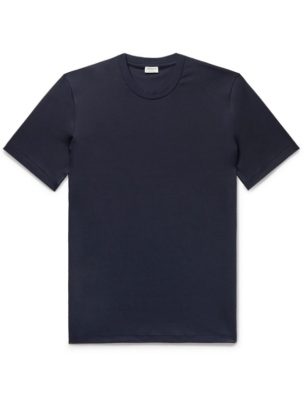 Photo: ZIMMERLI - Slim-Fit Sea Island Cotton-Jersey T-Shirt - Blue - S