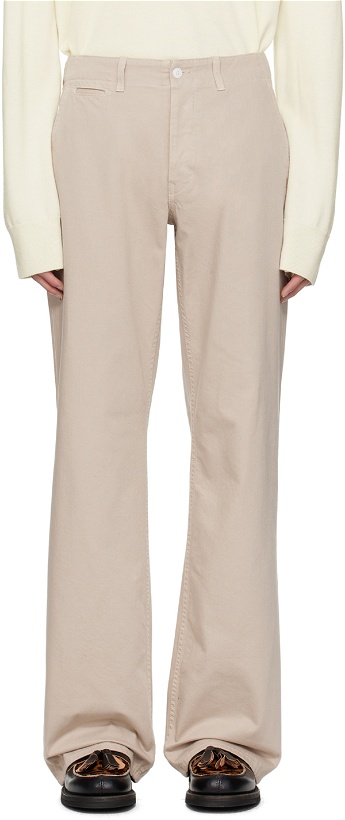 Photo: Husbands Taupe Wide High-Waisted Trousers