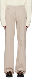 Husbands Taupe Wide High-Waisted Trousers