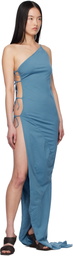 Rick Owens DRKSHDW Blue Hollywood Taco Maxi Dress