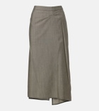 Victoria Beckham Draped wool and mohair midi skirt