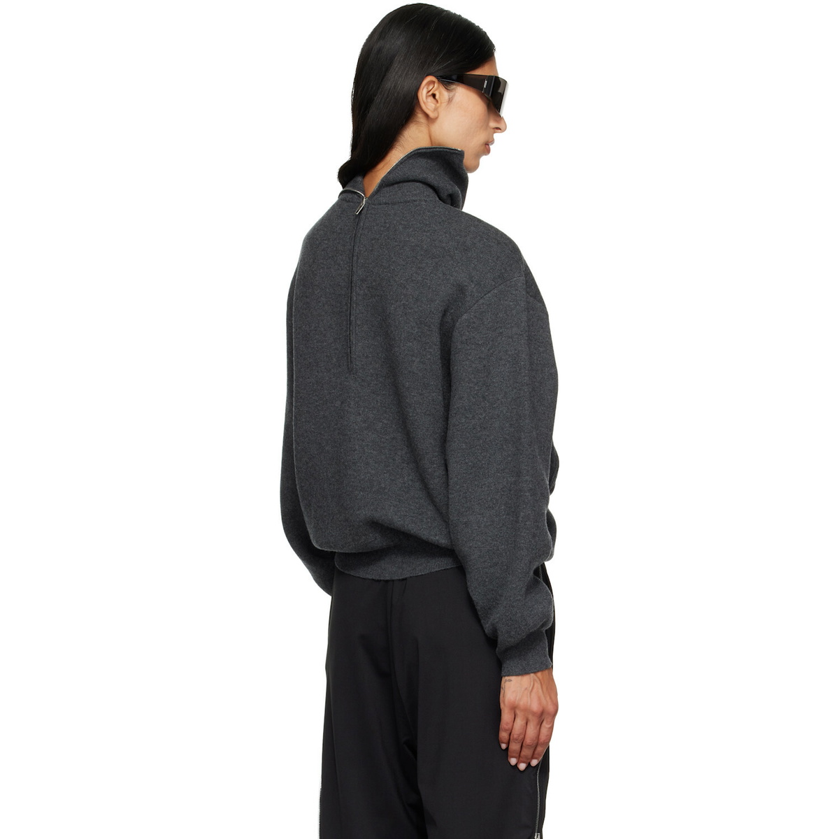 Balenciaga Gray Back-To-Front Turtleneck