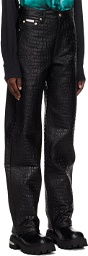 EYTYS Black Benz Faux-Leather Jeans