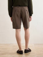 NN07 - Billie Straight-Leg Striped Seersucker Shorts - Brown