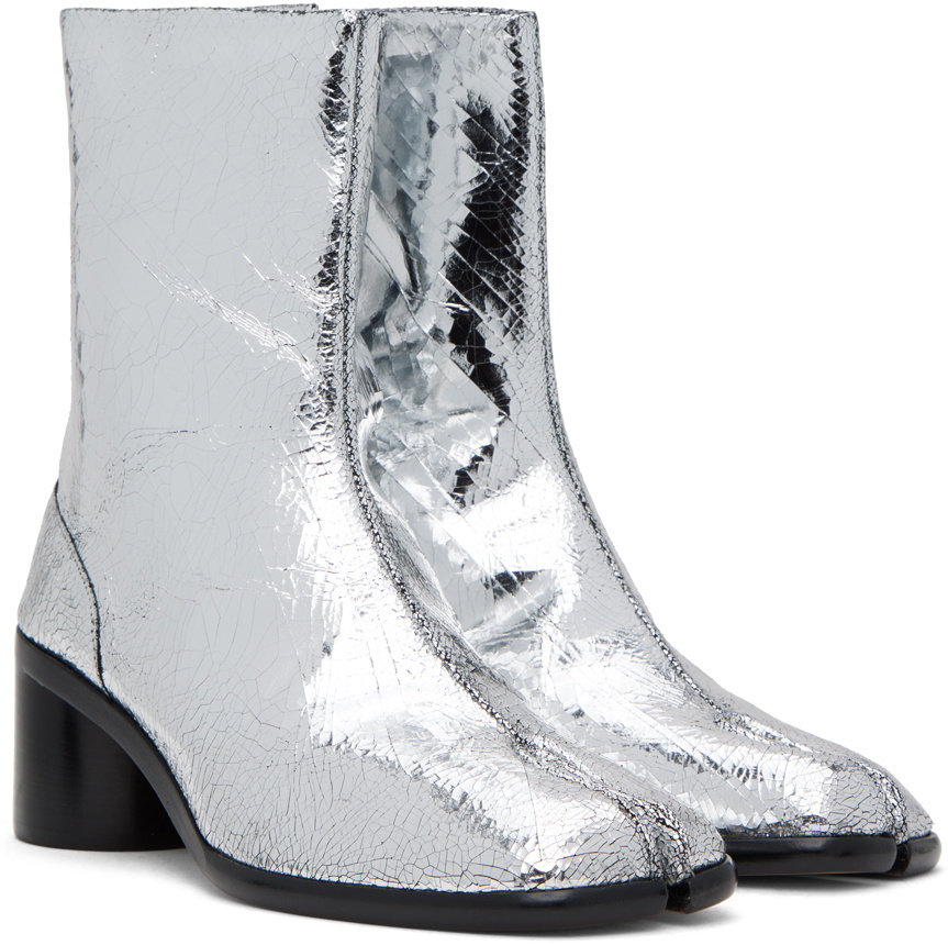 Maison Margiela Silver Tabi Broken Mirror Boots Maison Margiela