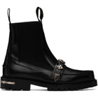 Toga Virilis Black Hard Leather Chelsea Boots