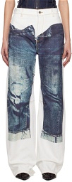 Jean Paul Gaultier White 'The Trompe L'œil' Jeans