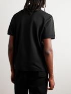 Moncler Genius - 7 Moncler FRGMT Hiroshi Fujiwara Logo-Appliquéd Satin-Trimmed Cotton-Jersey Polo Shirt - Black
