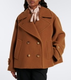 Chloé Double-breasted oversized wool-blend peacoat