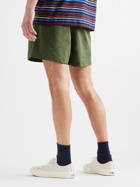 HOWLIN' - Holiday Wide-Leg Checked Cotton-Ripstop Drawstring Shorts - Green - S