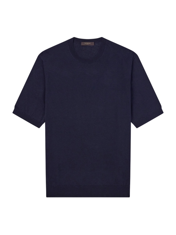 Photo: Slowear - Cotton and Silk-Blend T-Shirt - Blue