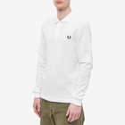 Fred Perry Men's Authentic Long Sleeve Plain Polo Shirt in White