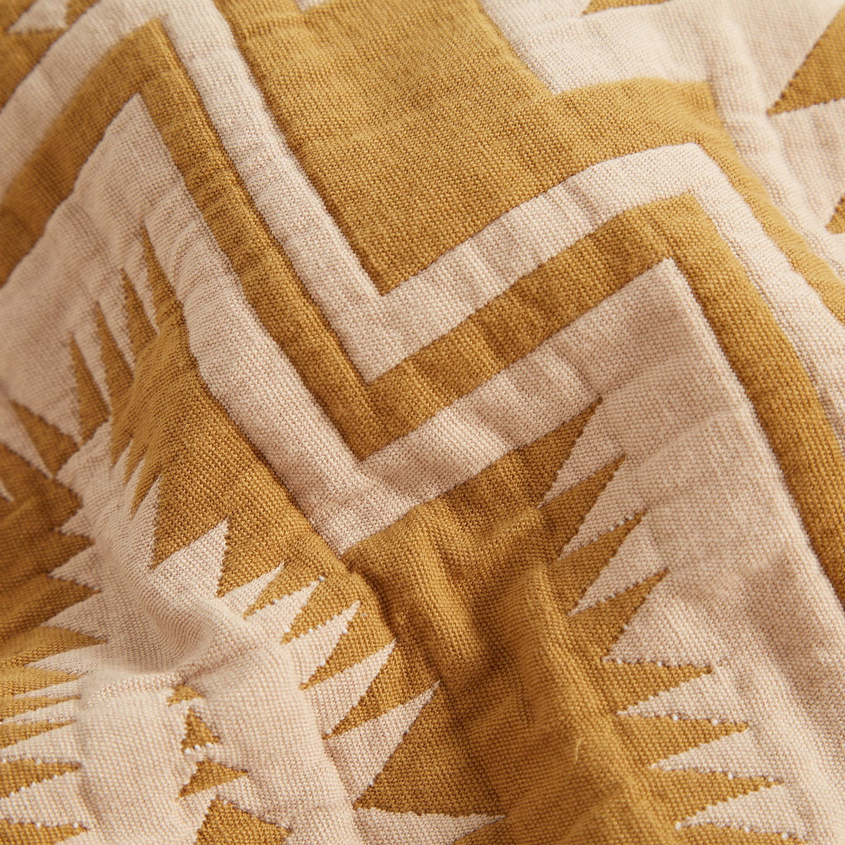 Pendleton Organic Cotton Matelasse Cushion Cover in Harding Star Ochre 