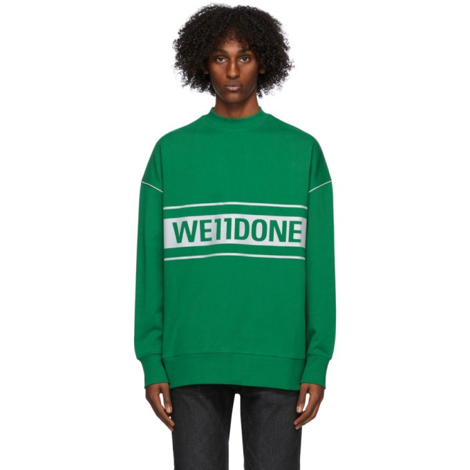 Photo: We11done Green Reflective Logo Sweatshirt