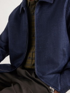 Mr P. - Wool, Silk and Cotton-Blend Blouson Jacket - Blue
