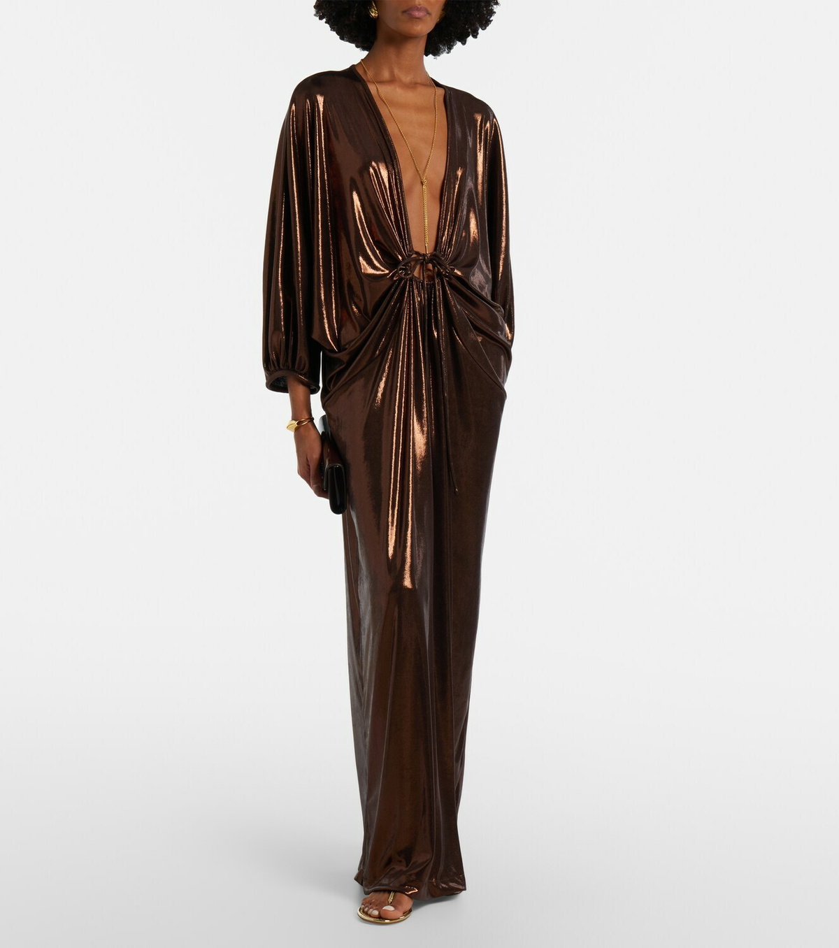 Adriana Degreas Cutout draped kaftan