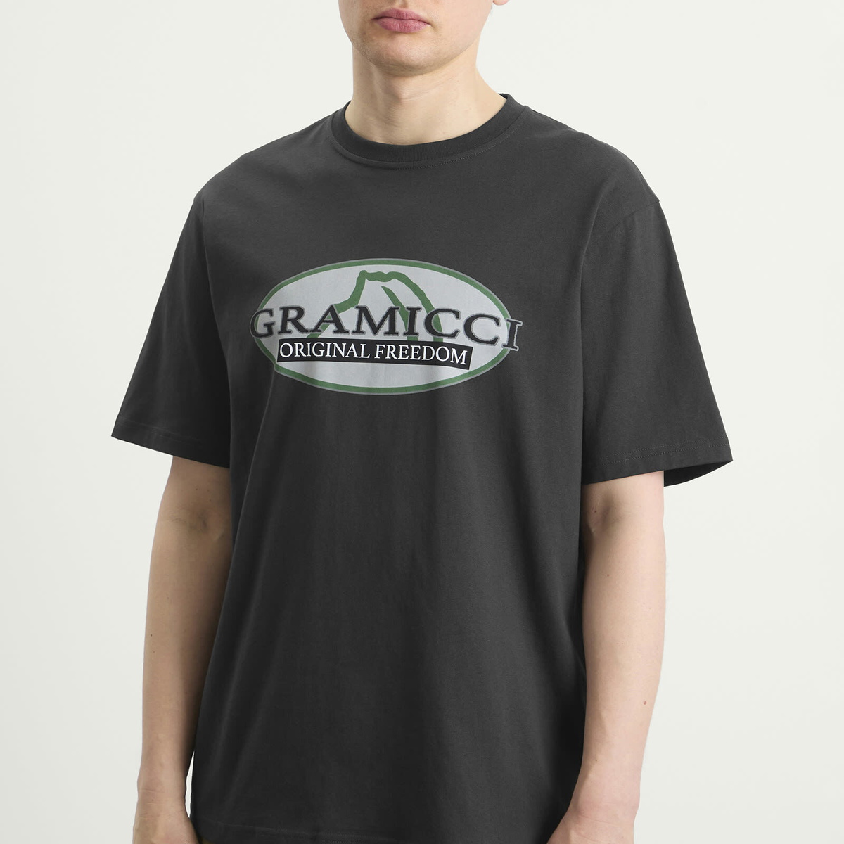 Gramicci Men's Half Dome T-Shirt in Vintage Black