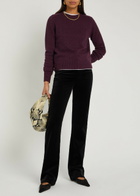 Nili Lotan Joan Straight-leg Velvet Trousers Black