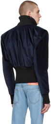 EGONlab Navy Padded Shoulders Track Jacket